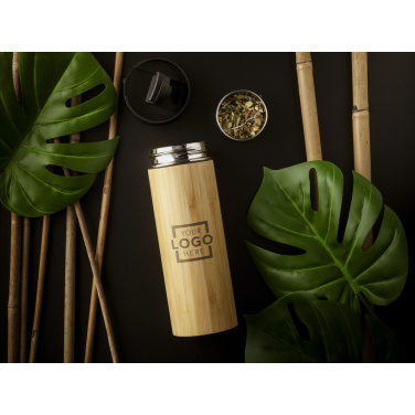 Logo trade advertising products image of: Sakura 360 ml bamboo thermo bottle/thermo cup