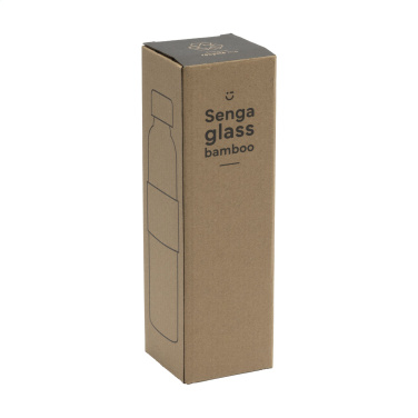 Logo trade promotional merchandise image of: Senga Glass Bamboo 500 ml drinking bottle