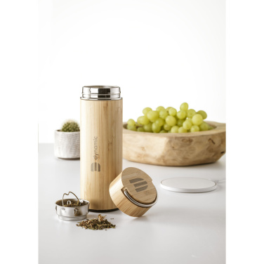 Logo trade promotional gifts picture of: Nikko 330 ml bamboo thermo bottle/thermo cup