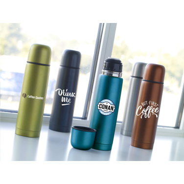 Logotrade promotional product image of: Frosted Bottle RCS Recycled Steel 500 ml thermo bottle