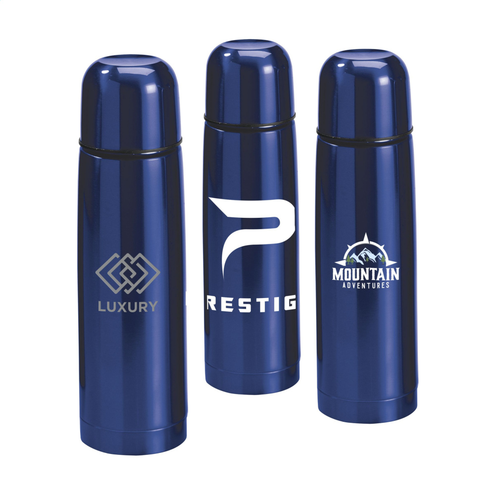 Logo trade business gifts image of: ThermoColour RCS Recycled Steel 500 ml thermo bottle