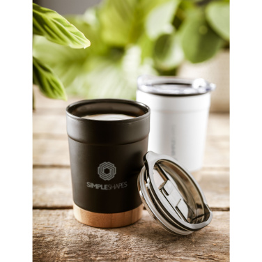 Logo trade promotional gifts image of: Kobe Bamboo RCS Recycled Steel 350 ml coffee cup