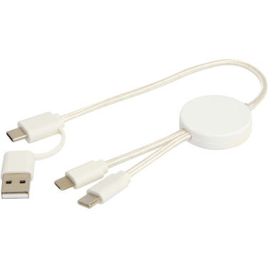 Logo trade promotional products picture of: Citala 5-in-1 recycled plastic 30 cm data sync and 27W fast charge cable