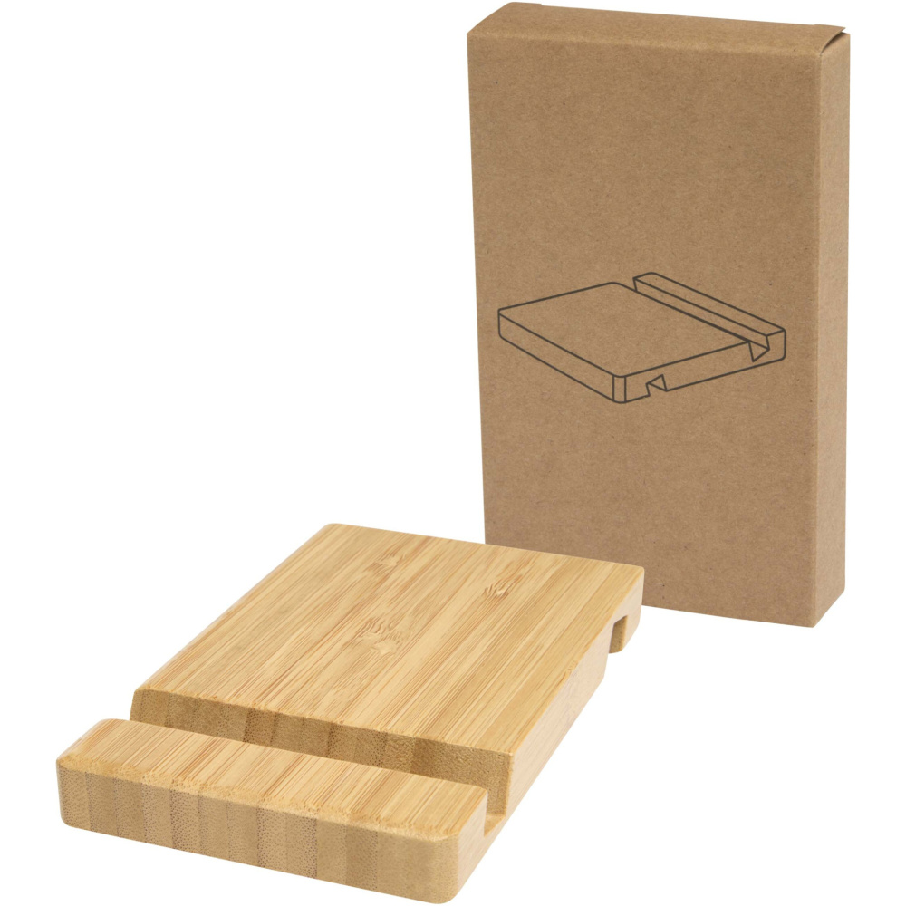 Logotrade promotional item picture of: Bubup bamboo 2-angled tablet and phone stand