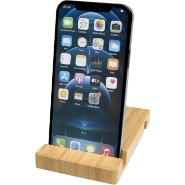 Logo trade promotional items image of: Bubup bamboo 2-angled tablet and phone stand