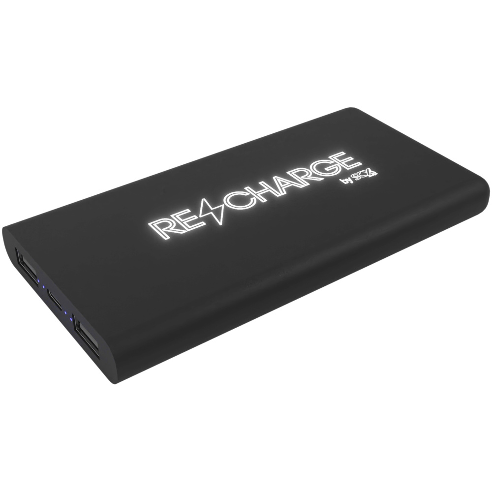 Logotrade advertising product picture of: SCX.design P40 10.000 mAh light-up wireless rubber power bank