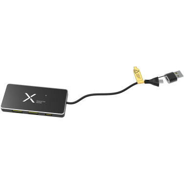 Logo trade promotional gift photo of: SCX.design H20 8-in-1 USB hub with dual input and 6-ports