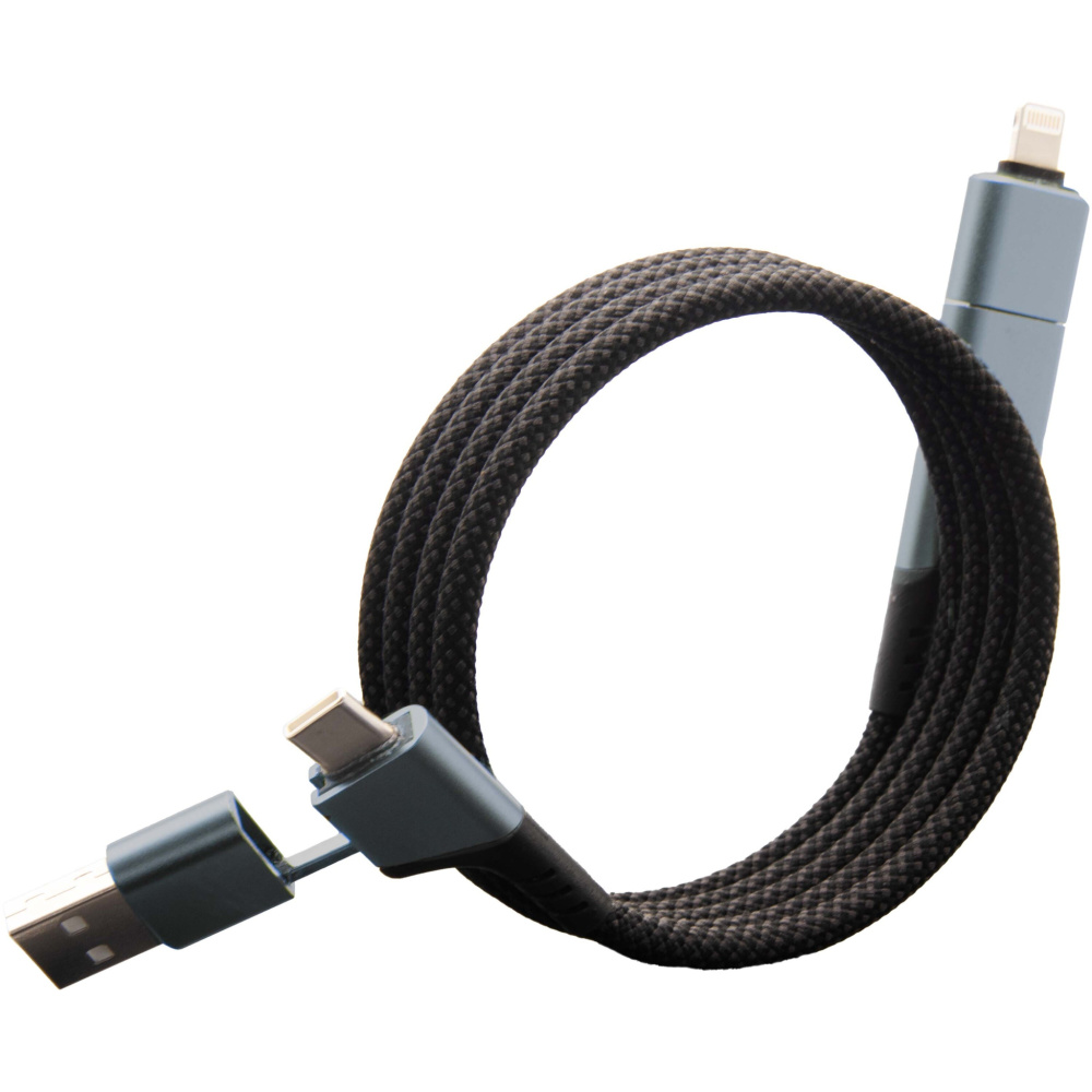 Logo trade business gifts image of: SCX.design C52 100W 4-in-1 rPET magnetic ultra fast charging cable 