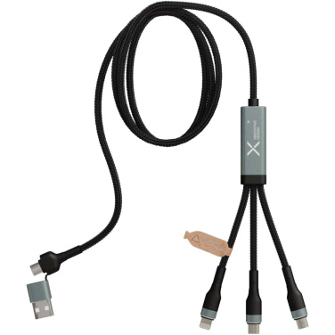 Logo trade promotional gifts image of: SCX.design C53 100W 5-in-1 rPET ultra fast charging cable