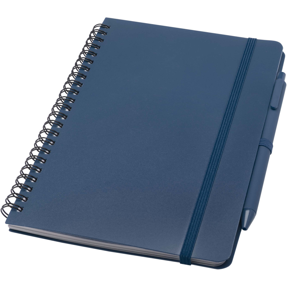 Logotrade business gift image of: Thalaasa A5 ocean-bound hard cover notebook with ballpoint pen (black ink)