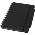 Thalaasa A5 ocean-bound hard cover notebook with ballpoint pen (black ink), Solid black