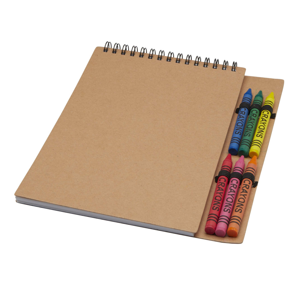 Logotrade business gifts photo of: Doodle A5 spiral soft cover notebook and crayon set