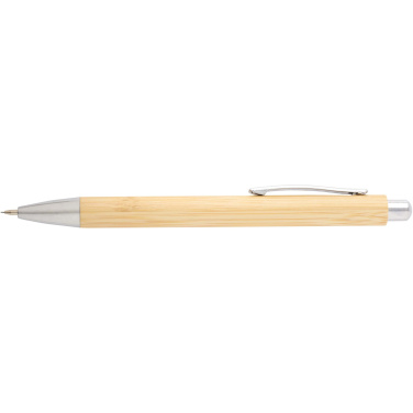 Logo trade corporate gifts image of: Oblys bamboo ballpoint pen and mechanical pencil set (black ink)