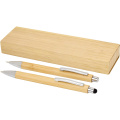 Oblys bamboo ballpoint pen and mechanical pencil set (black ink), Natural