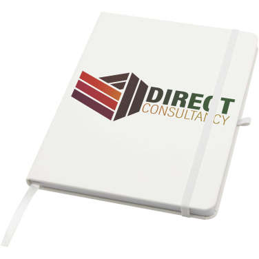 Logo trade promotional giveaways image of: Teak A5 recycled hard cover notebook with lined pages