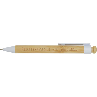 Logotrade promotional giveaway picture of: Rattan bamboo and recycled plastic ballpoint pen (black ink)