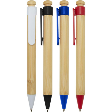 Logotrade promotional item image of: Rattan bamboo and recycled plastic ballpoint pen (black ink)