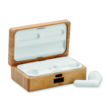 Logotrade business gift image of: TWS earbuds in bamboo case