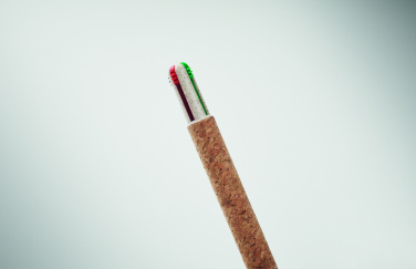 Logo trade promotional merchandise image of: Cork 4-colour ink ball pen