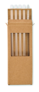 Logo trade promotional giveaway photo of: 4 reusable glass straws