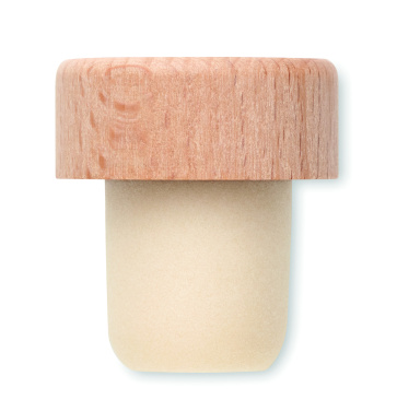 Logo trade promotional giveaways picture of: Beech wood bottle stopper