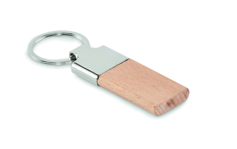 Logotrade advertising products photo of: Key ring with rubber wood