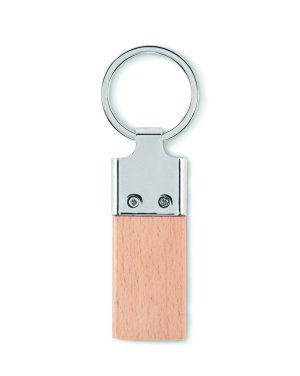 Logo trade promotional giveaway photo of: Key ring with rubber wood