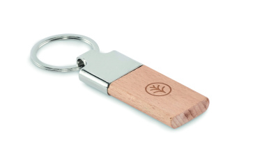 Logo trade promotional product photo of: Key ring with rubber wood