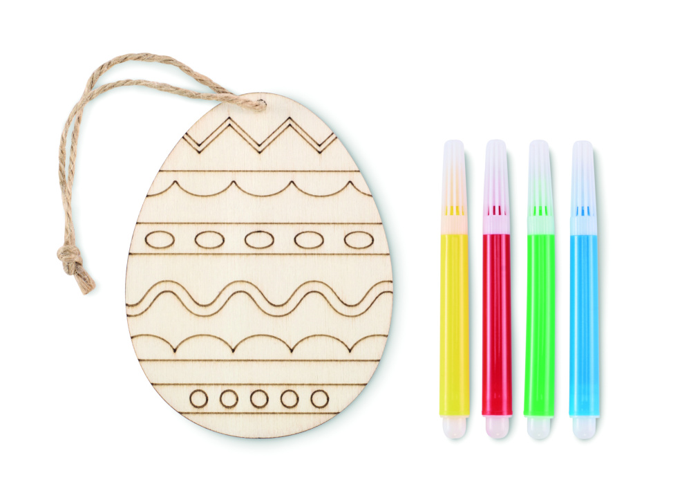 Logotrade advertising products photo of: Wooden egg painting set