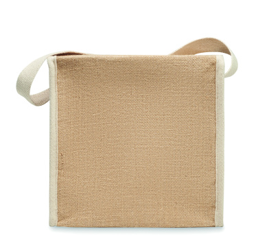 Logo trade advertising product photo of: Jute and canvas cooler bag 3L