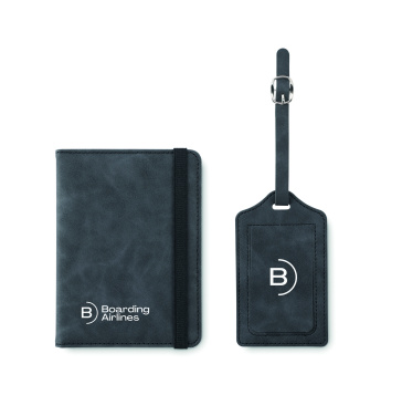 Logo trade promotional merchandise photo of: Passport and luggage tag set