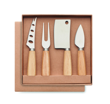 Logo trade promotional giveaway photo of: Set of 4 cheese knives