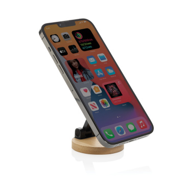 Logotrade promotional gift image of: Magmount RCS recycled plastic and bamboo phone stand
