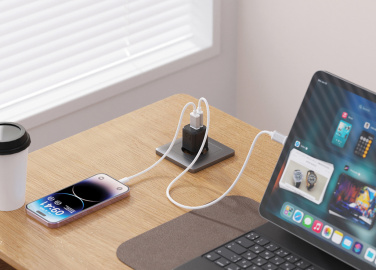 Logo trade promotional products picture of: Urban Vitamin Monterey RCS recycled plastic 20W GAN charger