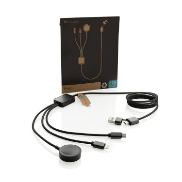 Logo trade promotional giveaways image of: Terra RCS rPET 6-in-1 charging cable with watch charger