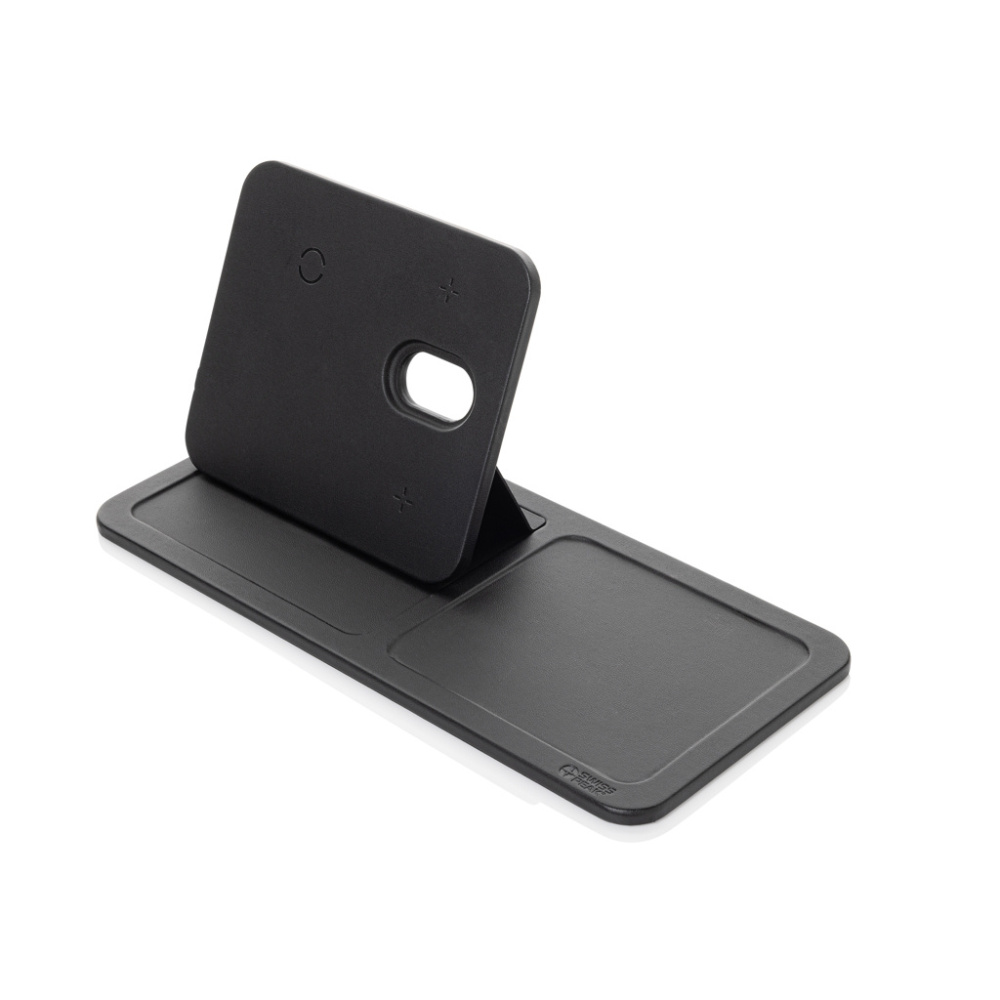 Logotrade promotional giveaway picture of: Swiss Peak 3 in 1 RCS recycled PU wireless charger desk tray
