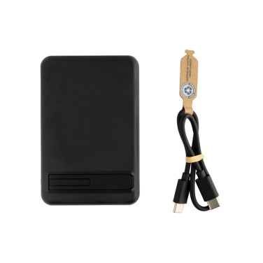 Logotrade advertising products photo of: Zen RCS rplastic 5000 mah 5W magnetic bamboo powerbank