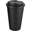 Americano® Eco 350 ml recycled tumbler with spill-proof lid, Solid black / Solid black