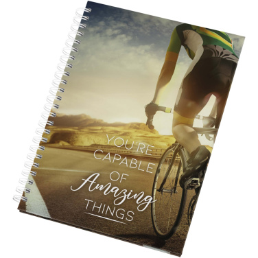 Logo trade promotional giveaways image of: Desk-Mate® A5 hard cover undated diary