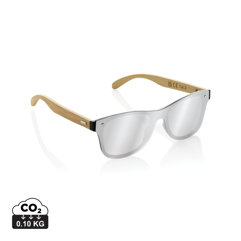 Logotrade promotional giveaway picture of: Prism RCS recycled plastic sunglasses with bamboo frame