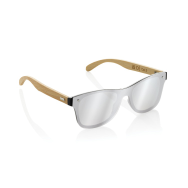 Logo trade promotional products image of: Prism RCS recycled plastic sunglasses with bamboo frame