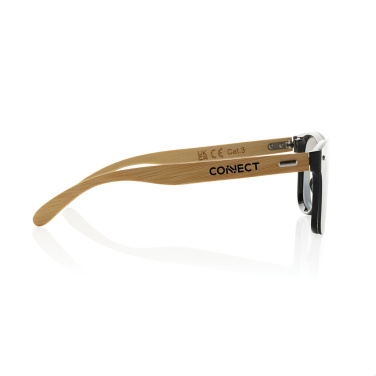 Logo trade promotional gifts image of: Prism RCS recycled plastic sunglasses with bamboo frame