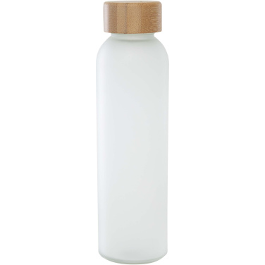 Logotrade corporate gift image of: Lume 500 ml matte soda lime glass bottle with bamboo lid