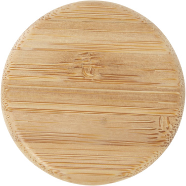 Logo trade advertising product photo of: Lume 500 ml matte soda lime glass bottle with bamboo lid