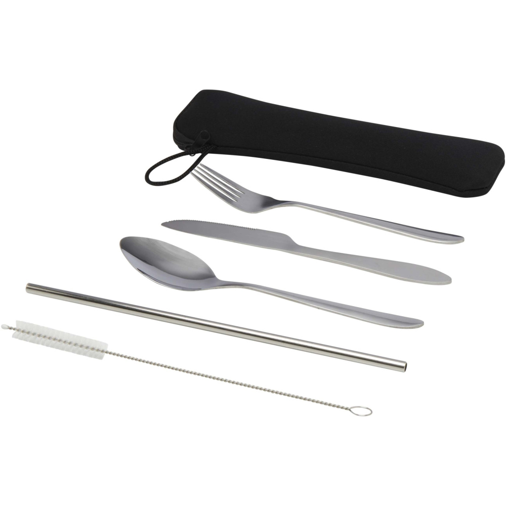 Logo trade promotional products image of: Sheen 5-piece stainless steel cutlery set