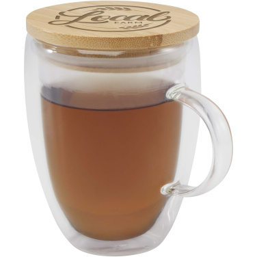 Logotrade promotional product image of: Leona 350 ml glass cup with bamboo lid