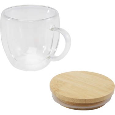 Logo trade promotional giveaway photo of: Lenora 250 ml glass cup with bamboo lid