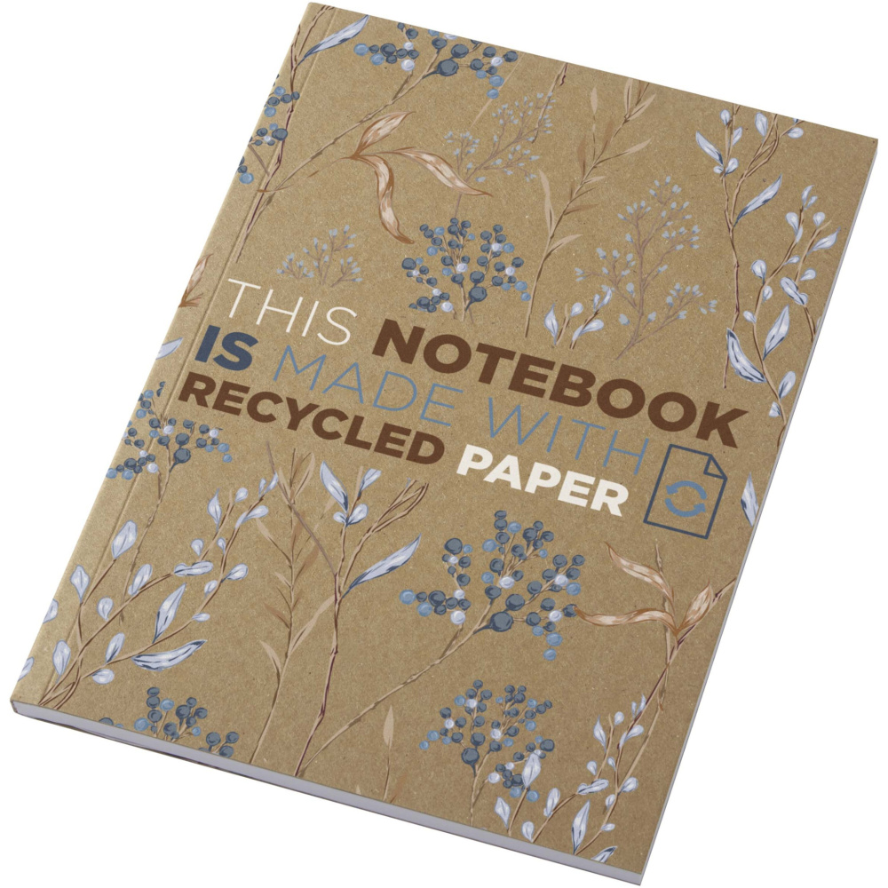 Logo trade promotional giveaways image of: Novella Austen A5 recycled soft cover kraft notebook - 50 sheets 