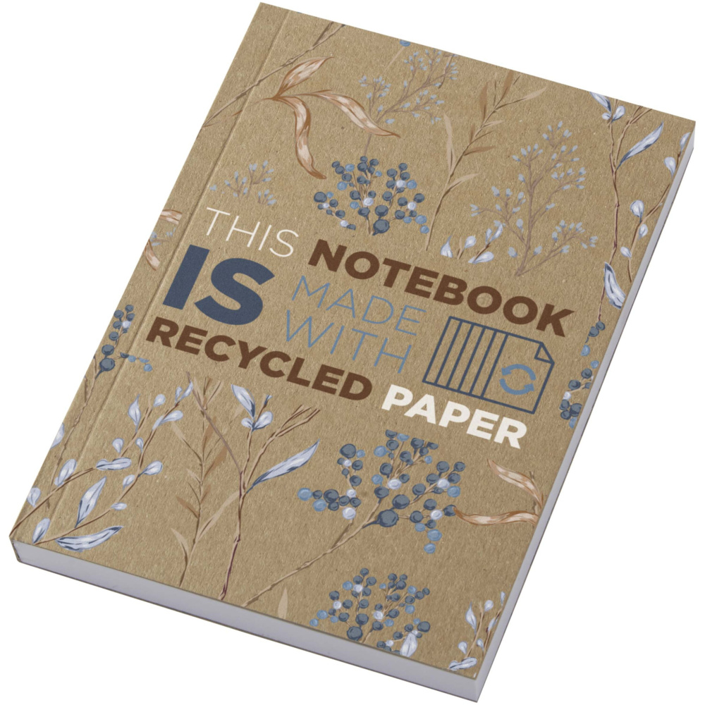 Logotrade promotional gift image of: Novella Austen A6 recycled soft cover kraft notebook - 100 sheets