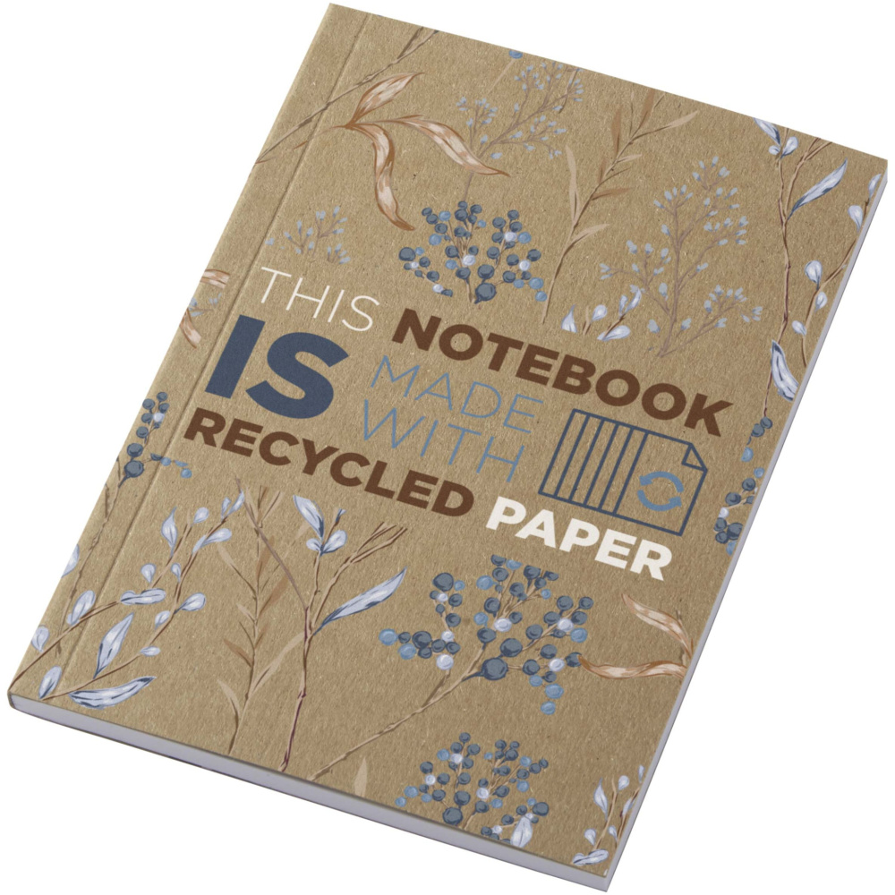 Logo trade business gift photo of: Novella Austen A6 recycled soft cover kraft notebook - 50 sheets